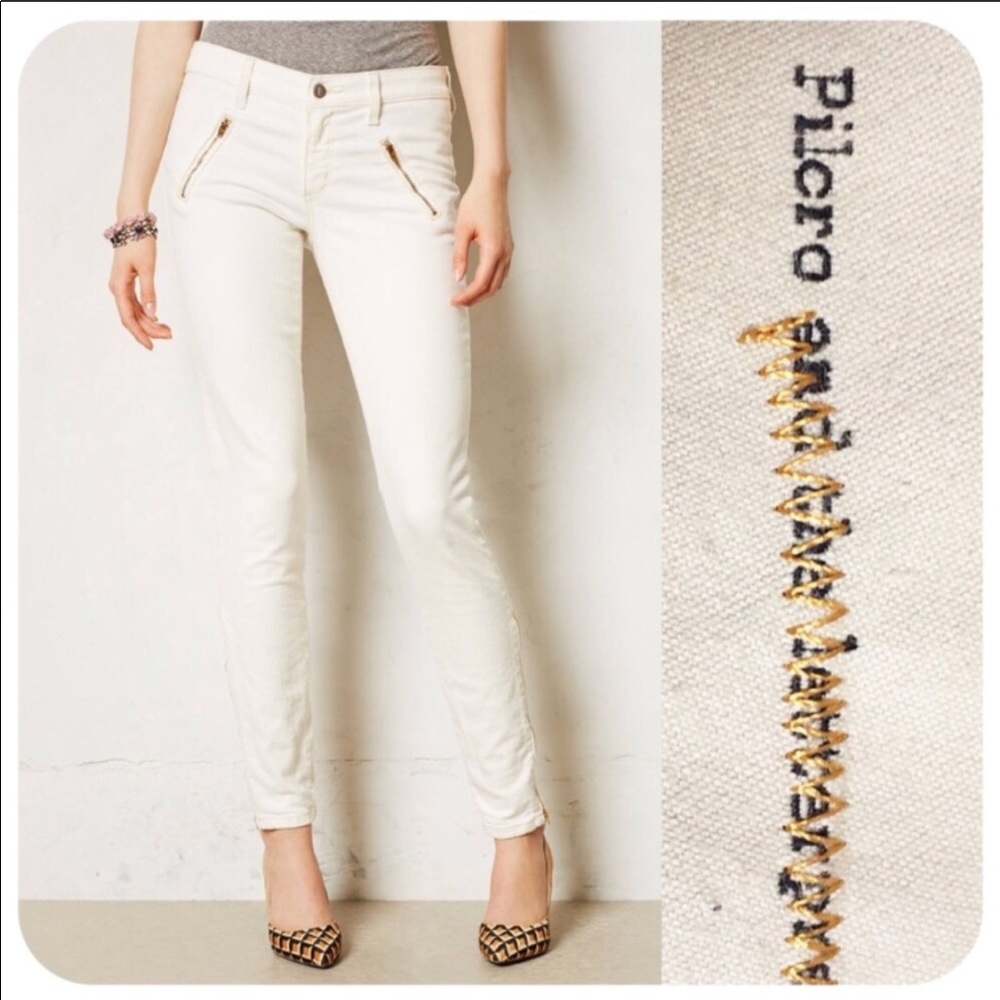 Pilcro serif two toned Moto jeans Anthropologie